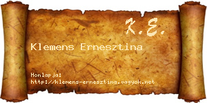 Klemens Ernesztina névjegykártya